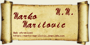 Marko Marilović vizit kartica